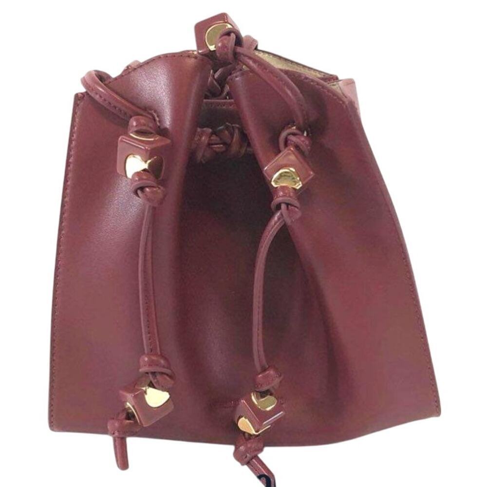 Charles & Keith Women's Maroon/Burgundy‎ Shoulder Bag W/ Drawstring